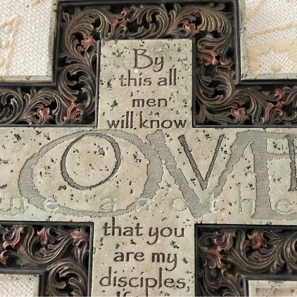 Decorative Cross Wall Art with Inspirational Quote - Picture 4 of 15